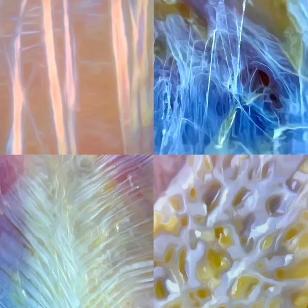 Four images of college organization.