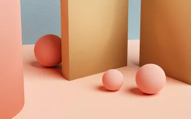 A big ball and a small ball are separated by a wall.