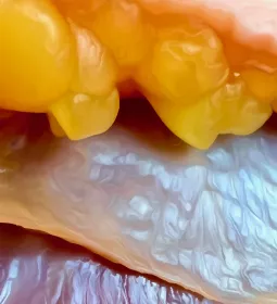 Macroview: Tissues of the upper arm layered in cross section.