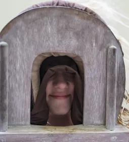 Woman seen through massage table face cradle