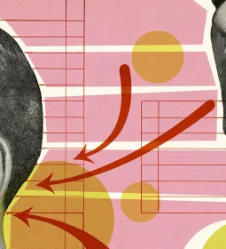 An illustration shows one person providing info to another verbally.