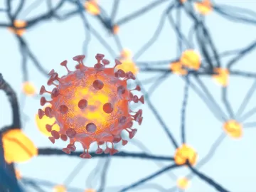 a glowing image of a cell. 