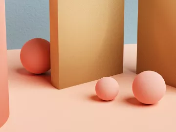 A big ball and a small ball are separated by a wall.