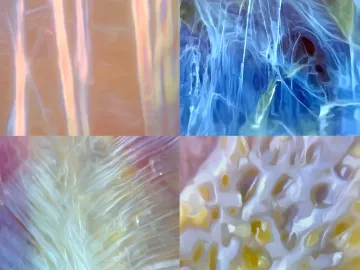 Four images of college organization.