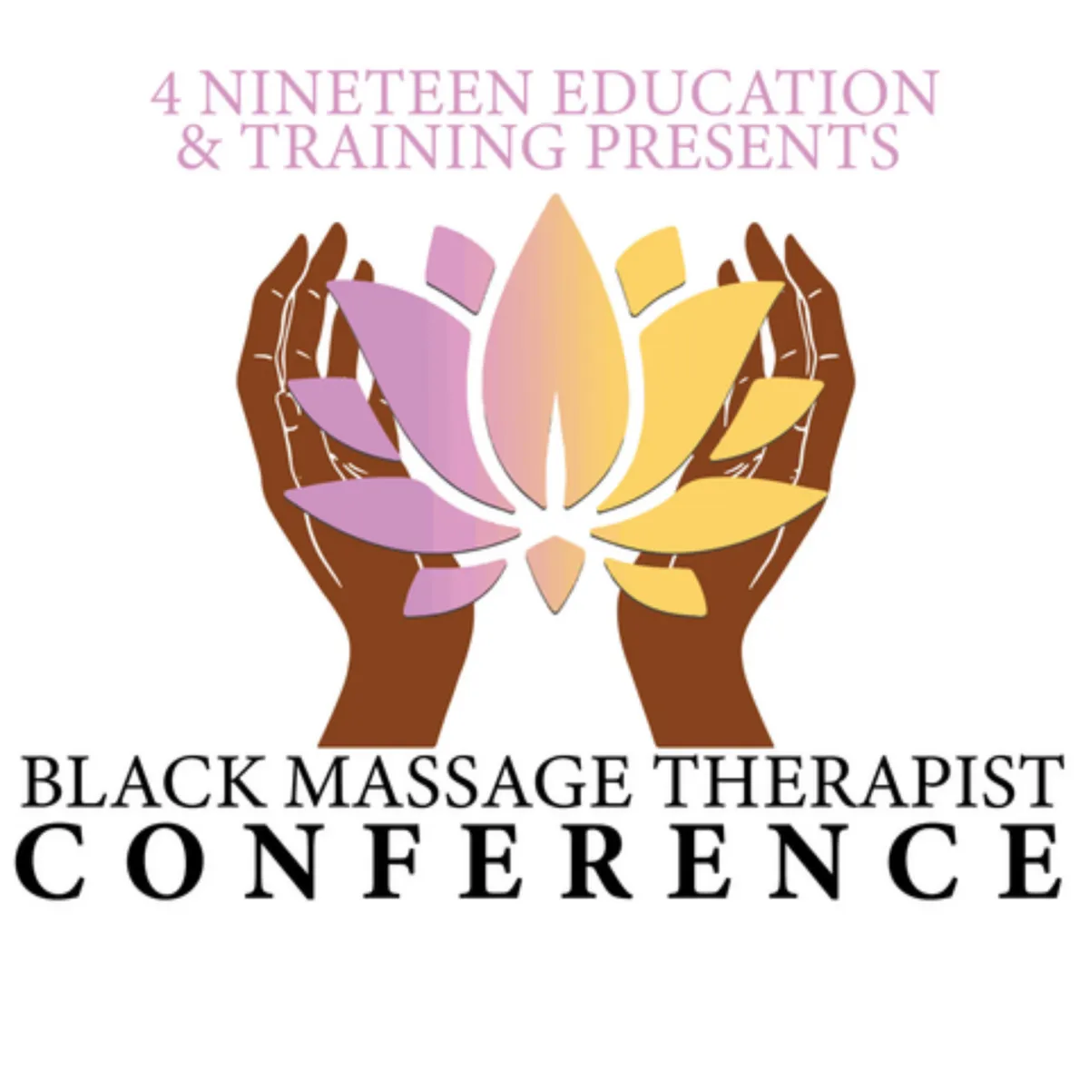 black massage therapist conference logo logo