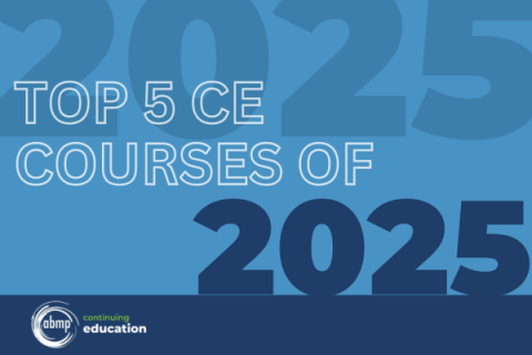 Graphic saying Top 5 CE Courses of 2025.