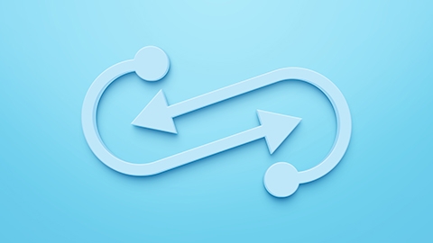 Image of two arrows revolving around each other.