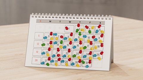 Image of a calendar showing a full event schedule.